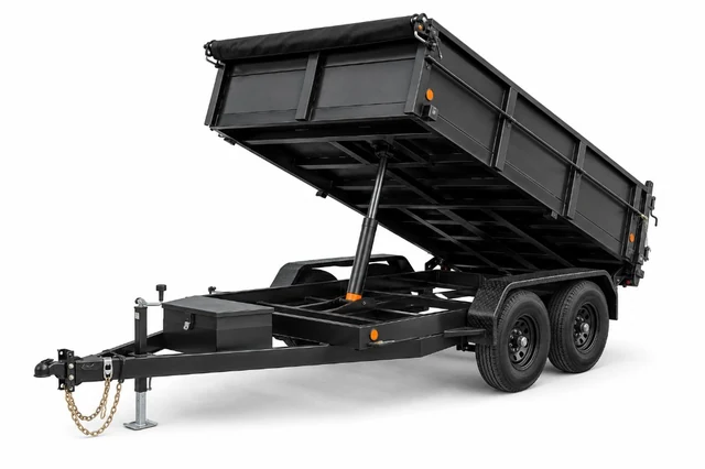 Commercial tandem-axle dump trailer