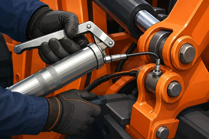 Technician servicing commercial equipment